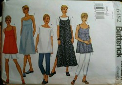 6482 BUTTERICK EASY MATERNITY  TOP, EMPIRE DRESS LENGTHS, SHORTS, PANTS PATTERN 12-16 UNCUT